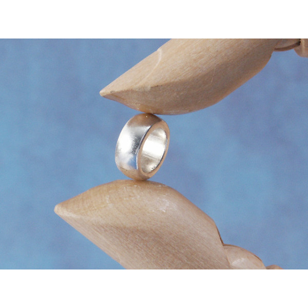 Large hole Donut Rondelle bead 11mm, antiqued silver, bag of 20