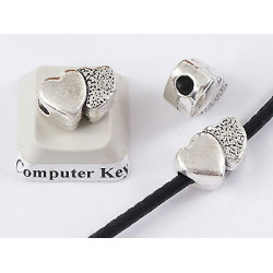 Large hole Twin Nested Hearts Bead