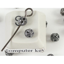 BULK PACK Metal Beads, Filigree, 4mm Round, gunmetal black, per 100