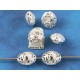 Tattoo Bead, koru spirals Oval, silver plate