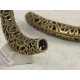Curved Focal bead, koru spirals design, NF antiqued bronze