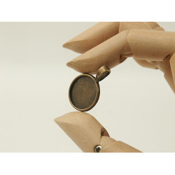 16mm Round pendant setting bezel, ant bronze, per 20pcs