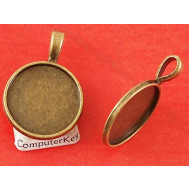 SECONDS 20mm Round pendant setting bezel, ant bronze, per 20pcs