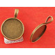 SECONDS 20mm Round pendant setting bezel, ant bronze, per 20pcs