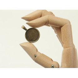 SECONDS 20mm Round pendant setting bezel, ant bronze, per 20pcs