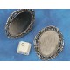 40x30mm Cabochon Bezel form, filigree, antiqued silver