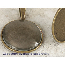 25mm Round pendant setting bezel, ant bronze