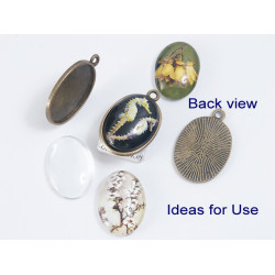 SECONDS: 25x18mm Bezel setting, oval, ant bronze, one loop