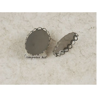 25x18mm Filigree edge bezel setting, black, per 20 pcs