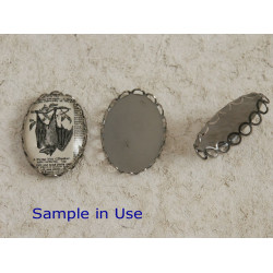 25x18mm Filigree edge bezel setting, black, per 20 pcs