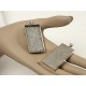 50x25mm Oblong pendant setting bezel frame, Bright silver