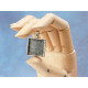 20mm Square heavy pendant setting bezel, ant silver