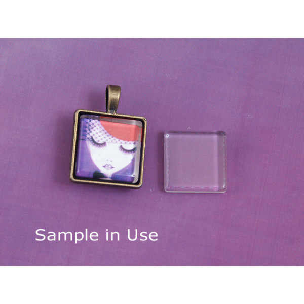 20mm square FLAT glass tile cabochon