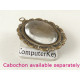 18x13mm, Cabochon bezel setting, antiqued bronze plate, 1 Loop, per 10 