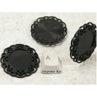 25x19mm Bezel setting form, black