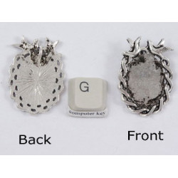 25x18mm Dove top bezel setting, antiqued silver