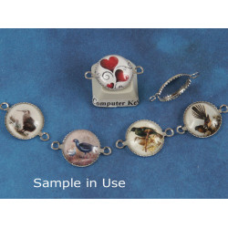 14mm bezel setting, round, 2 loops integral, nickel colour, per 10 