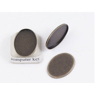17x12mm Cabochon bezel setting, oval tray, NF ant brass, each
