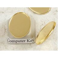 18x13mm Cabochon bezel setting, oval tray, raw brass, each