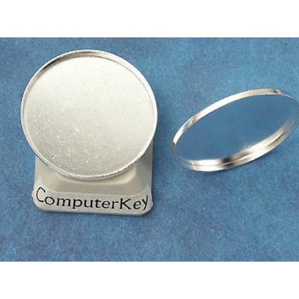 20mm Cabochon bezel setting, round tray, silver plate, each