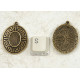 14x10mm Oval Cameo Frame Setting, antiqued bronze, spirals