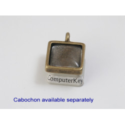 15mm Square chunky pendant setting bezel, ant bronze