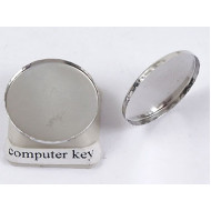18mm Cabochon bezel setting, round tray, nickel free, each