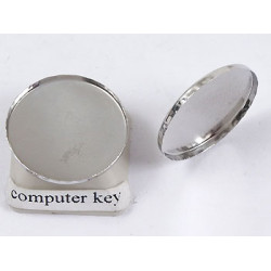 18mm Cabochon bezel setting, round tray, nickel free, each