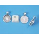 18mm Round heavy pendant setting bezel frame, ant silver