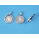 20mm Round heavy pendant setting bezel frame, ant silver