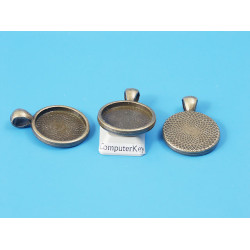 20mm Round heavy pendant setting bezel frame, NF ant bronze