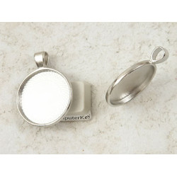 SECONDS 25mm Round pendant setting bezel frame, platinum colour