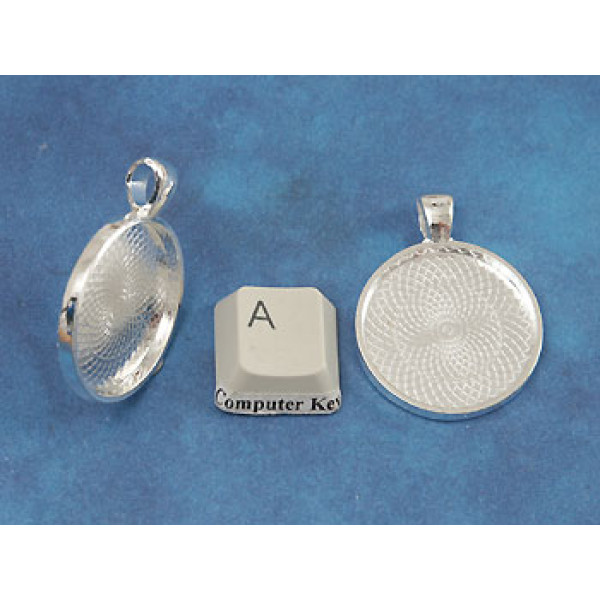 SECONDS: 25mm Round heavy pendant setting bezel frame, Antique Silver,
