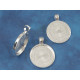 25mm Round heavy pendant setting bezel frame, bright silver