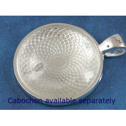 25mm Round heavy pendant setting bezel frame, bright silver