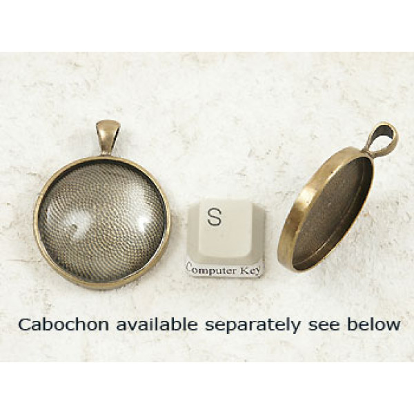 30mm Round heavy pendant setting bezel frame, NF ant bronze
