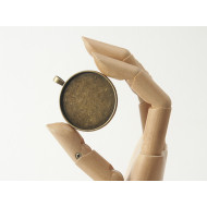 40mm Round heavy pendant setting bezel frame, ant bronze