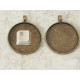 40mm Round heavy pendant setting bezel frame, ant bronze