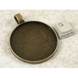 46mm Round heavy pendant setting bezel frame, ant bronze