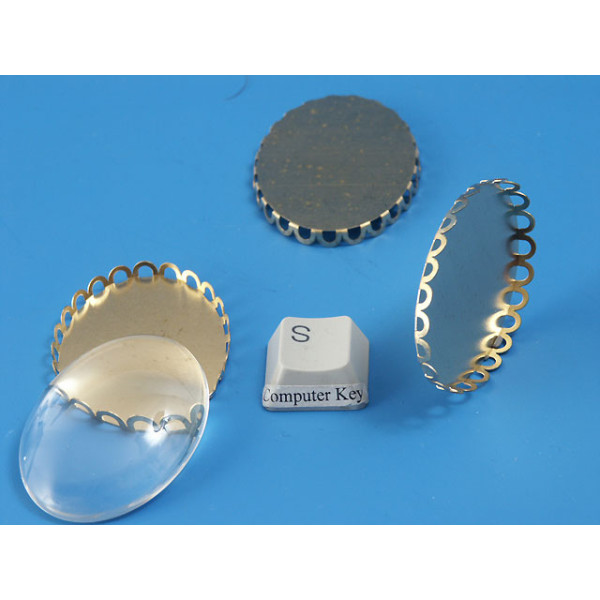 40x30mm Filigree edge bezel setting, raw brass