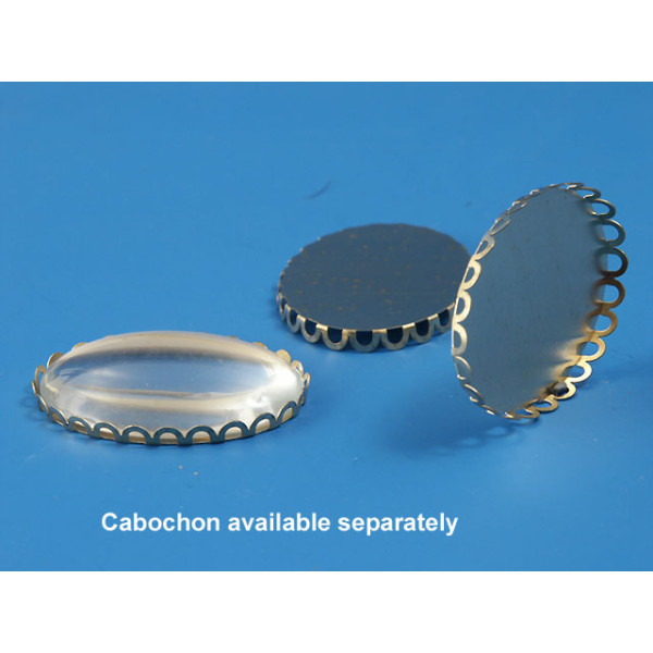 40x30mm Filigree edge bezel setting, raw brass