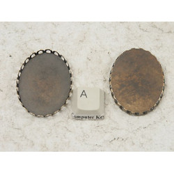 40x30mm Filigree edge bezel setting, ant. brass