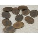 40x30mm Filigree edge bezel setting, ant. brass