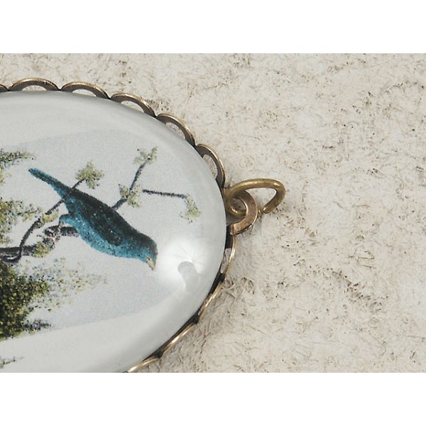 40x30mm Filigree edge bezel setting, ant. brass