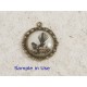 20mm round bezel setting, fancy filigree, ant bronze