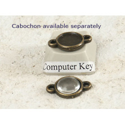 8mm Connector, 2 loops, cross on back, antiqued bronze colour, bag of 20