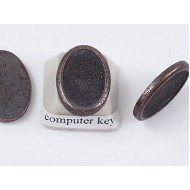 15x10mm Cabochon bezel setting, oval, ant copper