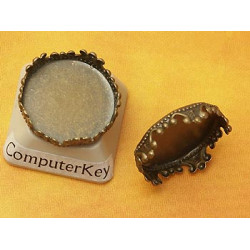 15mm round Crown edge setting, NF ant. bronze, no loop