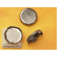 15mm round Crown edge setting, gunmetal black, no loop
