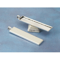 SECONDS: 10x50mm Oblong pendant setting bezel frame, ant silver